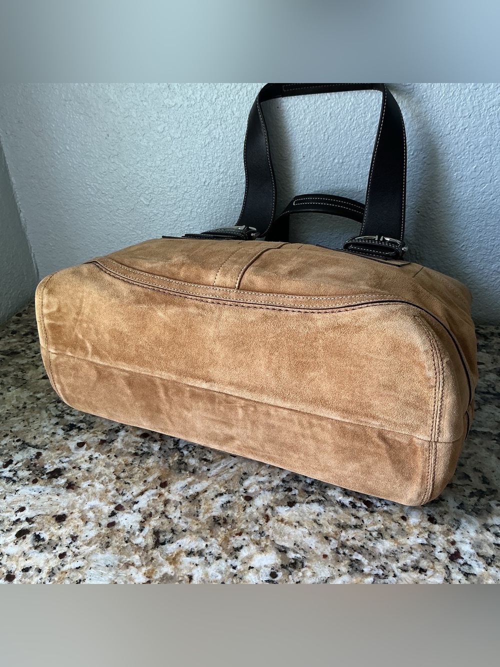Coach SoHo Tan Suede and Brown Leather Satchel - Picture 9 of 9